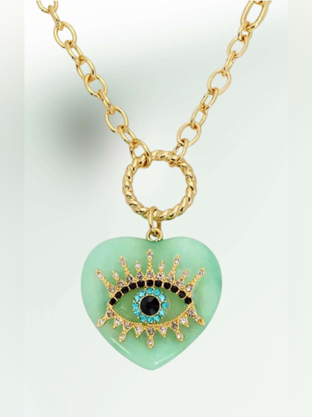 Kurt Geiger Evil Eye Heart Stone Pendant Necklace